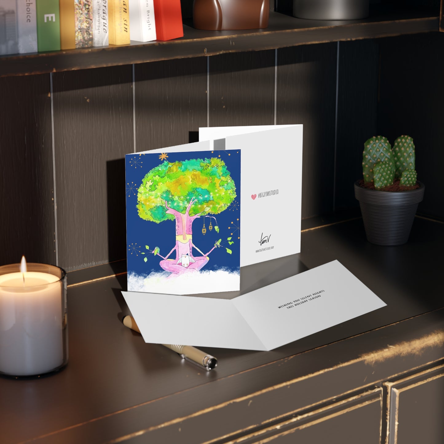 Heavily Meditated Holiday greeting cards (8, 16, and 24 pcs)