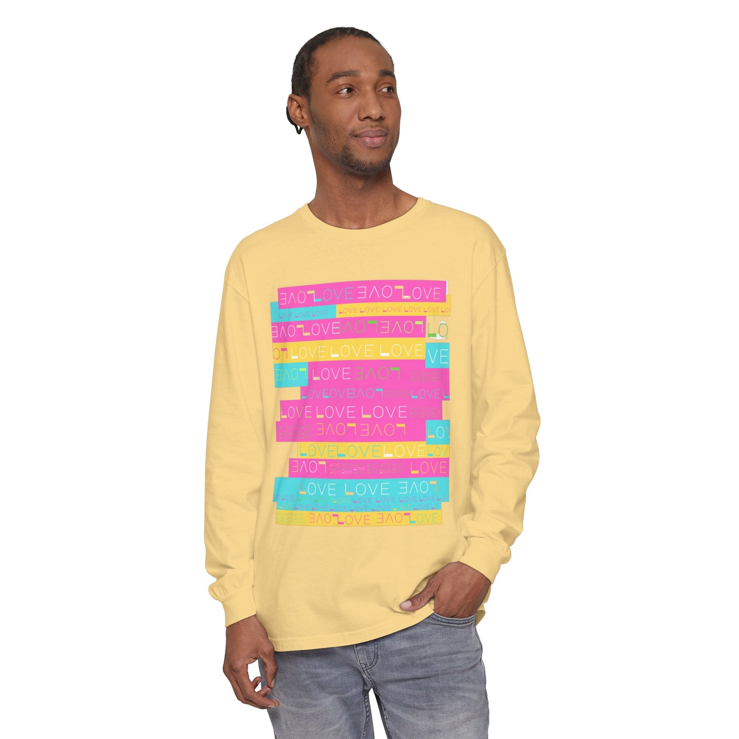 LOVE & LIGHT Unisex Garment-dyed Long Sleeve T-Shirt
