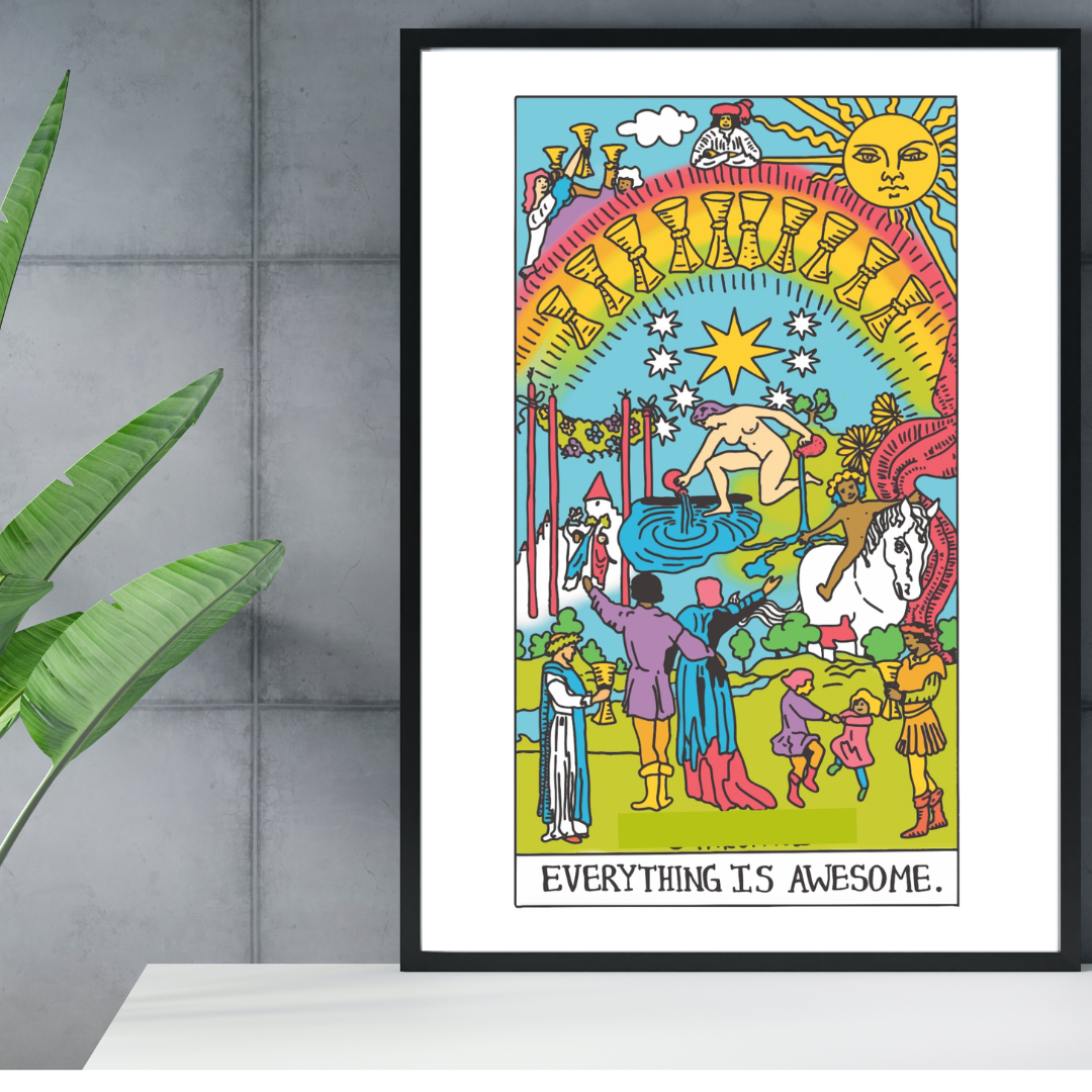 Everything Is Awesome Full Color Framed canvas