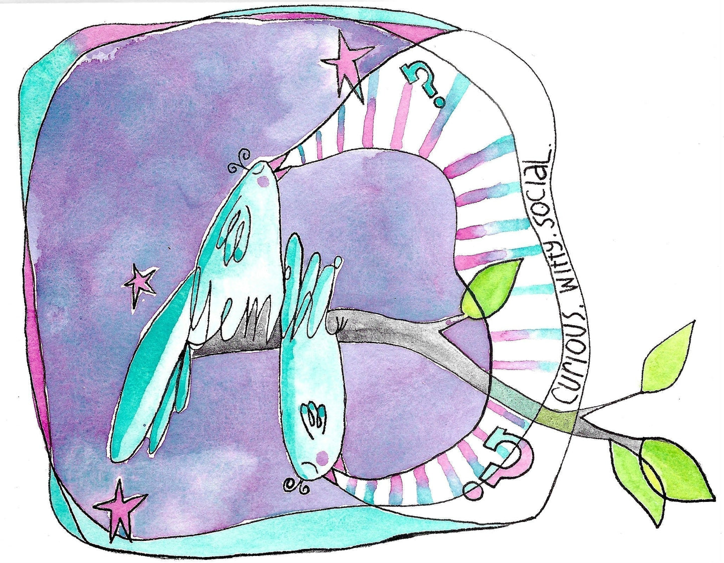 Family Zodiac Astro-Flock Art Prints Pisces
