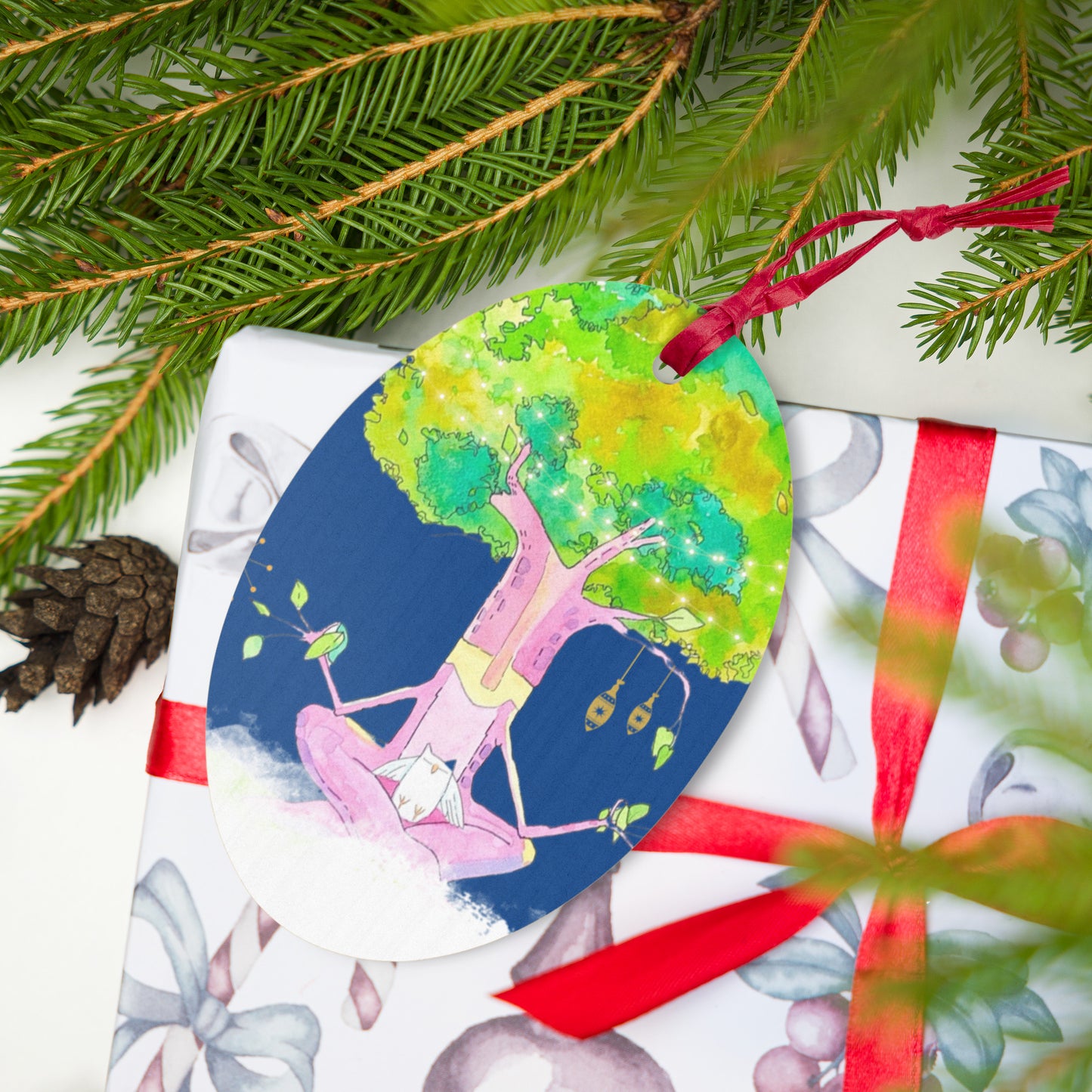 Heavily Meditated Wooden Ornament