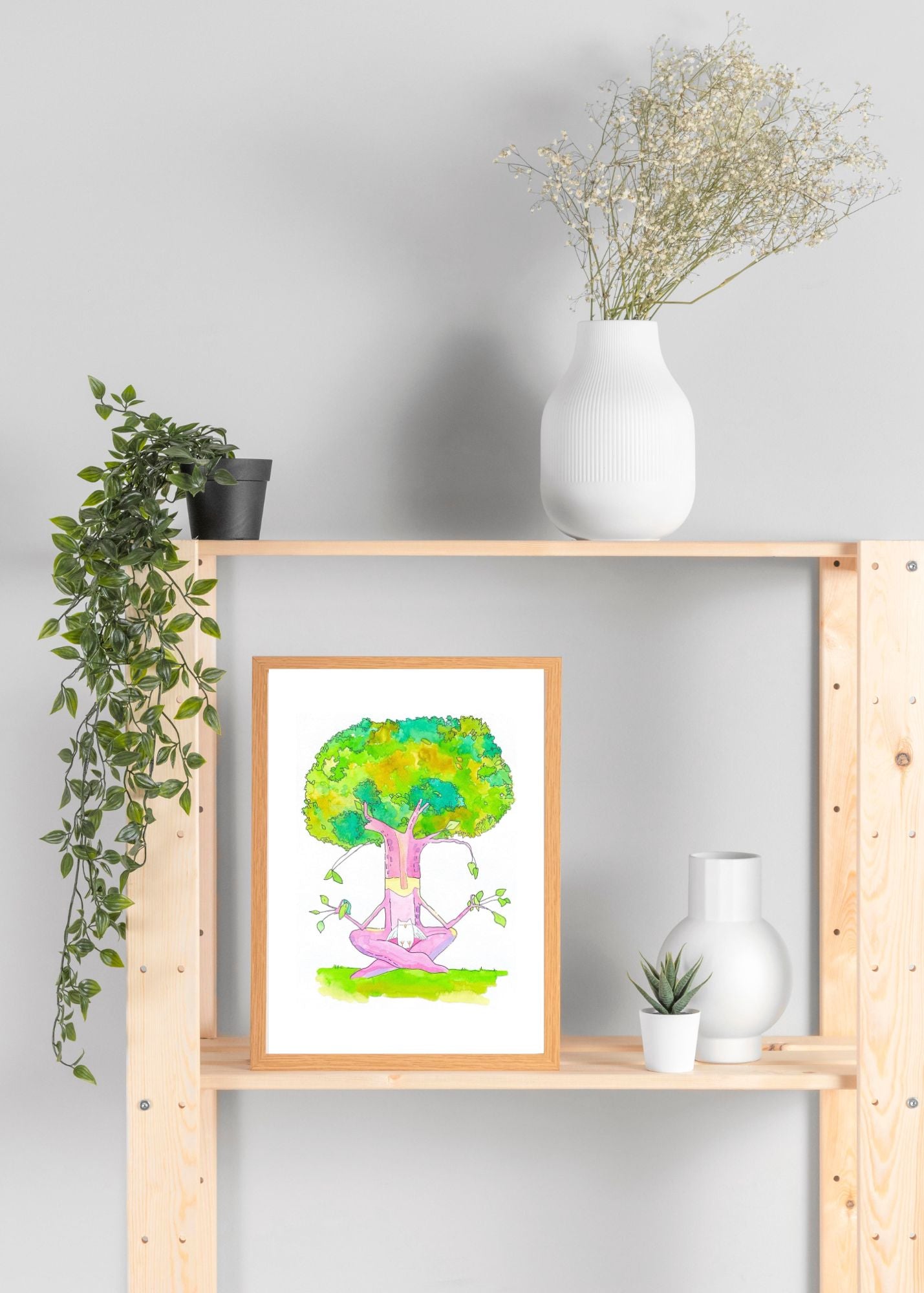 Heavily Meditated Meditating Tree Art Print