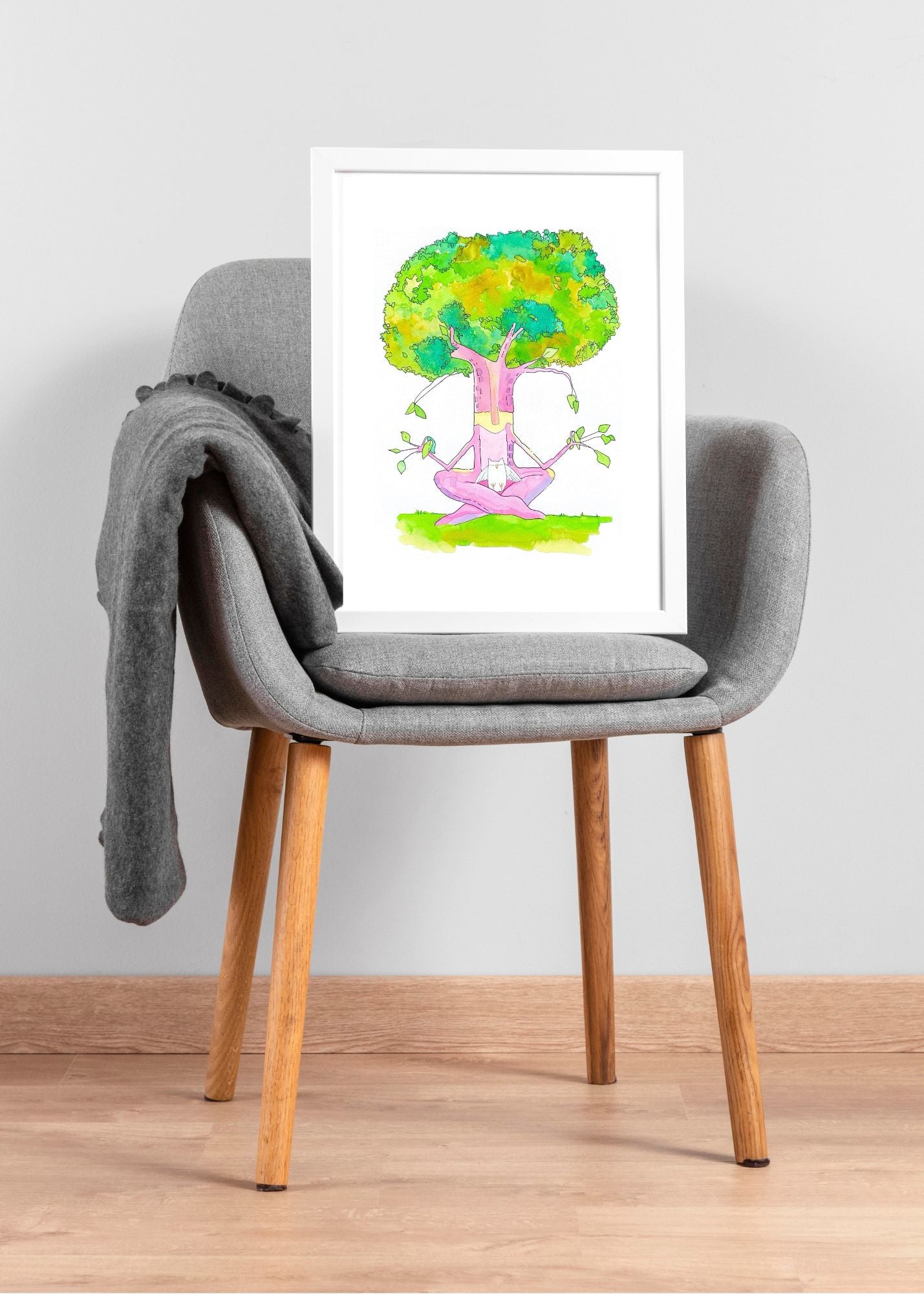 Heavily Meditated Meditating Tree Art Print