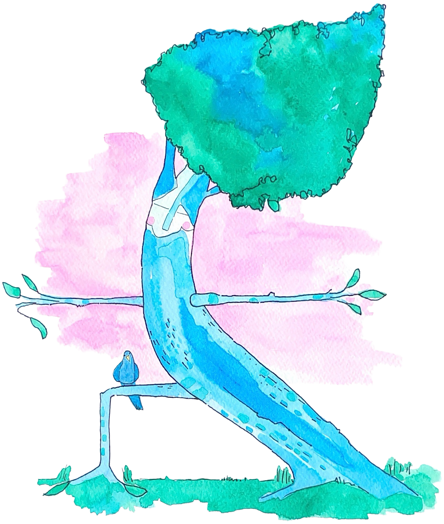 Tree in Yoga Pose Greeting Card