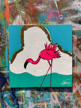 Load image into Gallery viewer, Flamingoes Original 4 x 4 Art