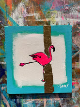 Load image into Gallery viewer, Flamingoes Original 4 x 4 Art