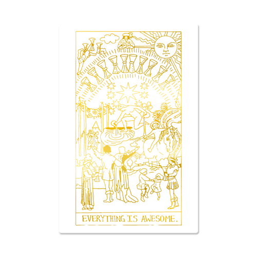 Everything Is Awesome Tarot Card Metal Wall Art Print