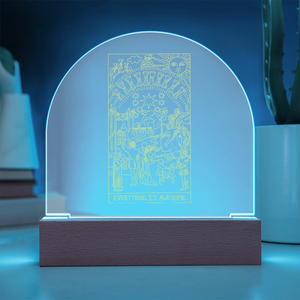 Everything Is Awesome Tarot Card Acrylic Dome Plaque
