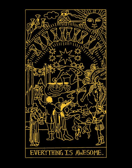 Everything Is Awesome Black and Gold Poster