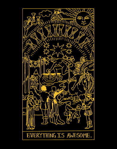 Everything Is Awesome Black and Gold Poster