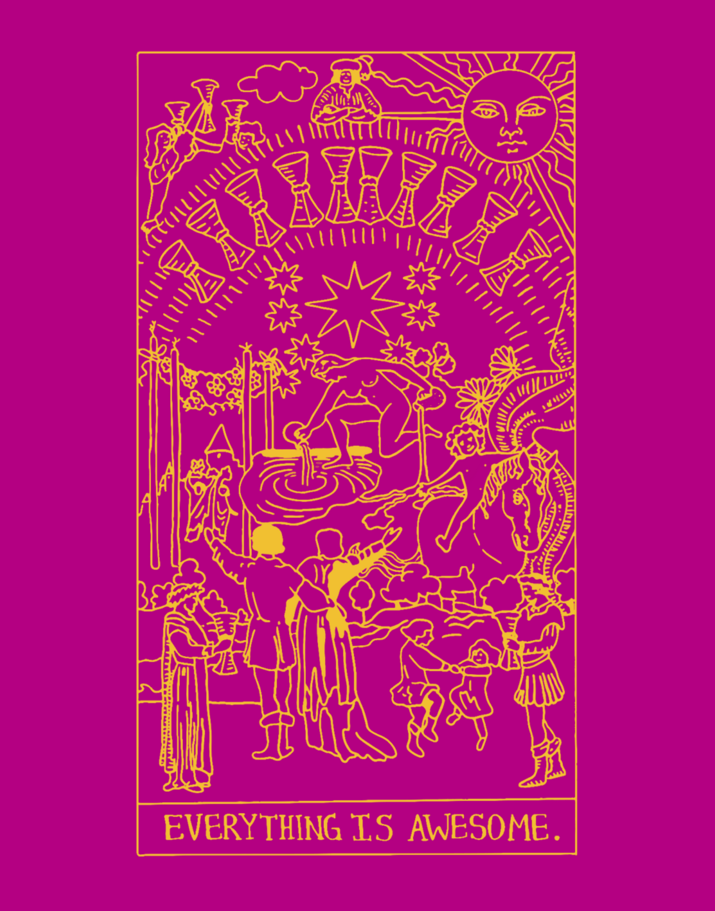 Everything Is Awesome Hot Pink Poster