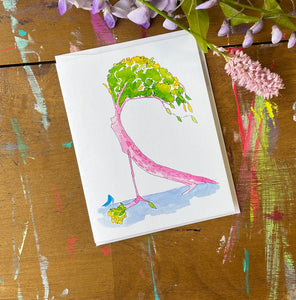 Tree in Yoga Pose Greeting Card